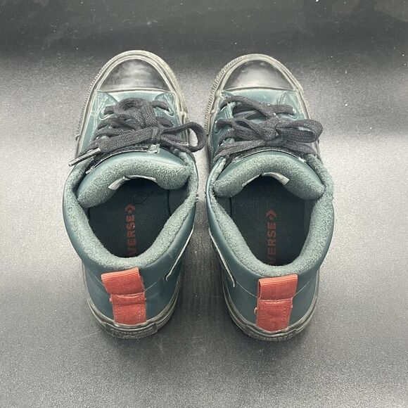 Converse Junior All Star Leather Sneaker size 1 672118C Green casual school - Picture 6 of 8